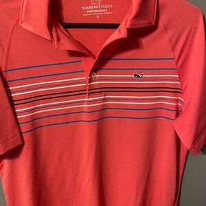 Vineyard Vines Red and Blue Striped Polo Shirt